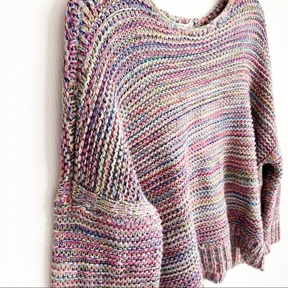 Easel Multicolor Space Dye Slouchy Loose Knit Oversized Sweater Small - Picture 3 of 10